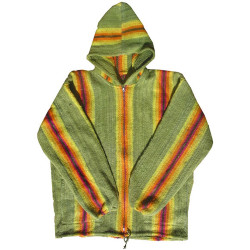 Chaqueta colorida con capucha - Lana de oveja