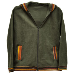 Chaqueta con capucha, de polar con aguayo