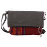 Bolso bandolera aguayo y cuero de llama