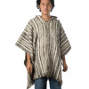 Poncho Huayna a rayas con Capucha - Lana de Oveja