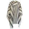 Poncho Huayna a rayas con Capucha - Lana de Oveja