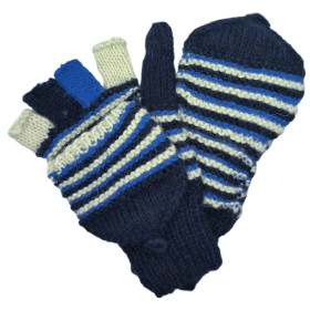Guantes-Mitones - Tejido a mano - Talla S