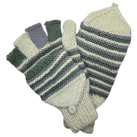 Guantes-Mitones - Tejido a mano - Talla L