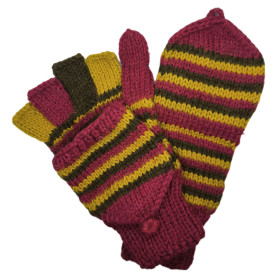 Guantes-Mitones - Tejido a mano - Talla S