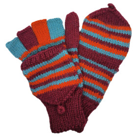 Guantes-Mitones - Tejido a mano - Talla M