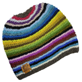 Gorro arcoíris tejido a mano Talla estándar