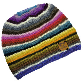 Gorro arcoíris tejido a mano Talla estándar