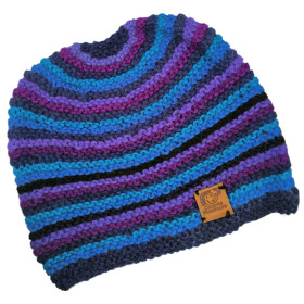 Gorro arcoíris tejido a mano Talla grande