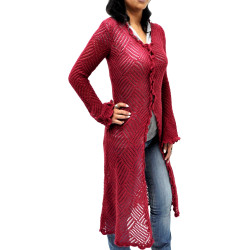 Cardigan Largo "Rombos" - lana de alpaca